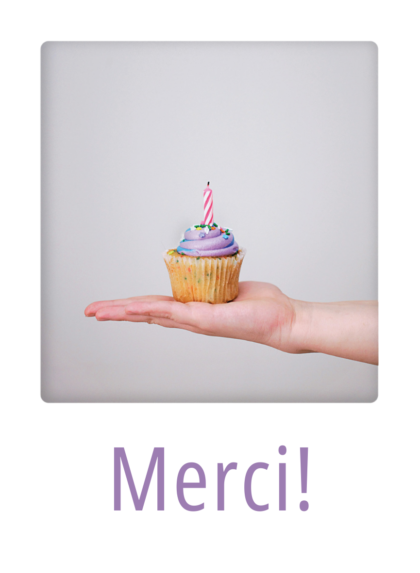 Merci Postkarte von Kuchentratsch