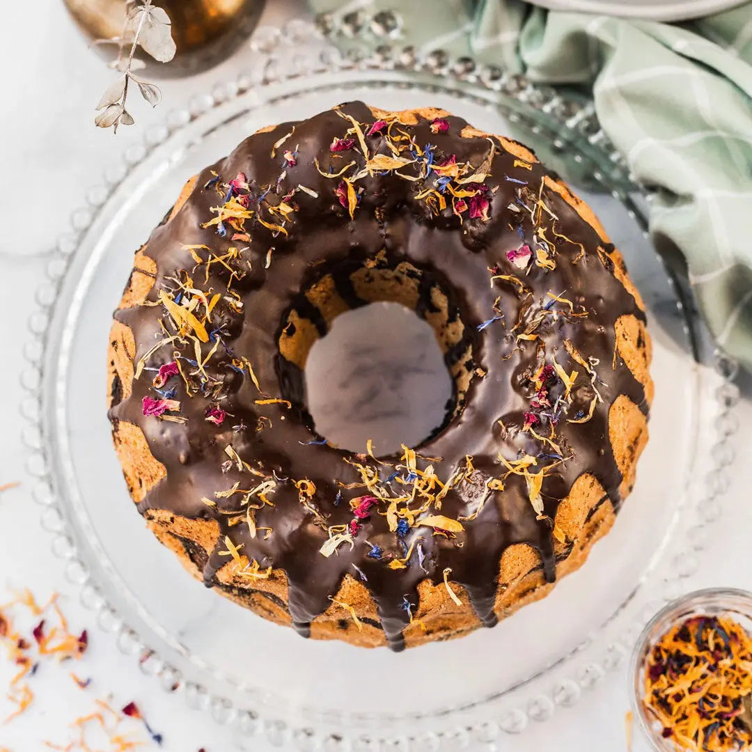 Marmor Guglhupf von Oma Conny von oben auf Tisch