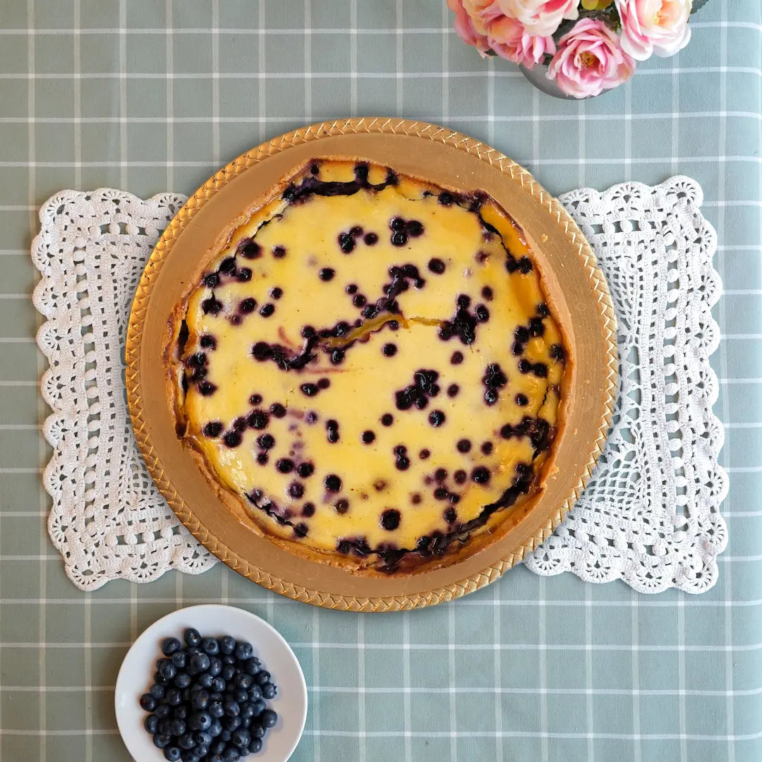Käsekuchen von Oma Anna von Kuchentratsch fotografiert von oben 