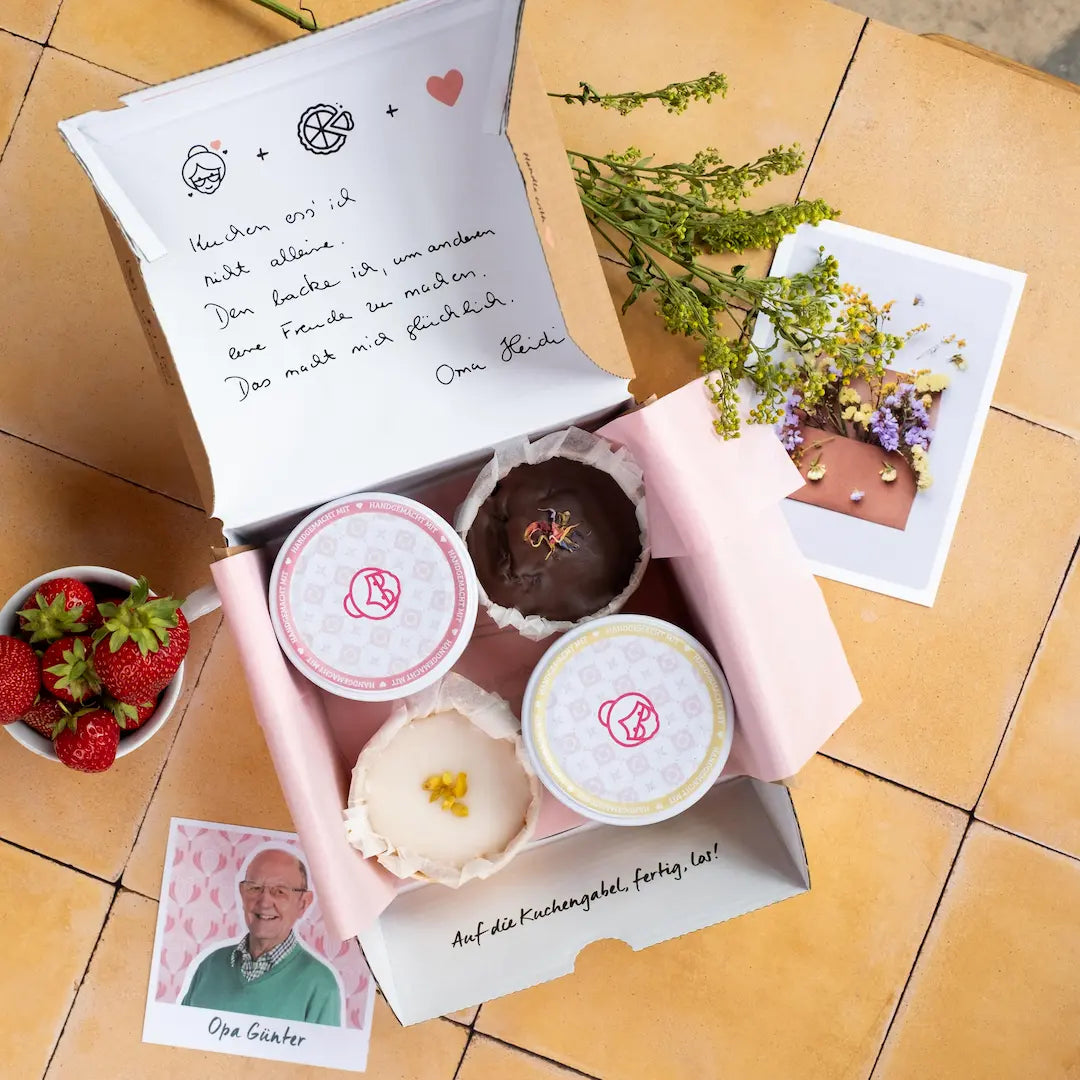 Muffins und Fruchtaufstrich im Set – Schoko, Zitrone, Aprikose, Himbeere von Kuchentratsch